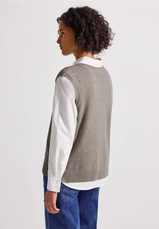 Ärmelloser V-Neck Pullover mocha dream mel.