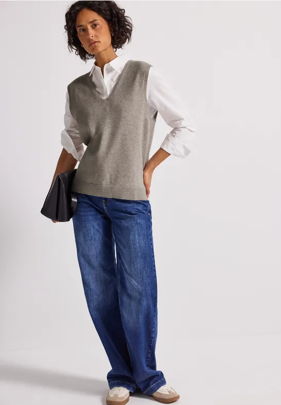 Ärmelloser V-Neck Pullover mocha dream mel.