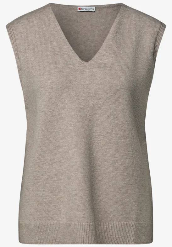 Ärmelloser V-Neck Pullover mocha dream mel.