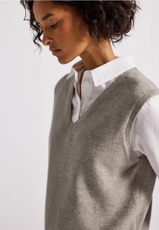Ärmelloser V-Neck Pullover mocha dream mel.