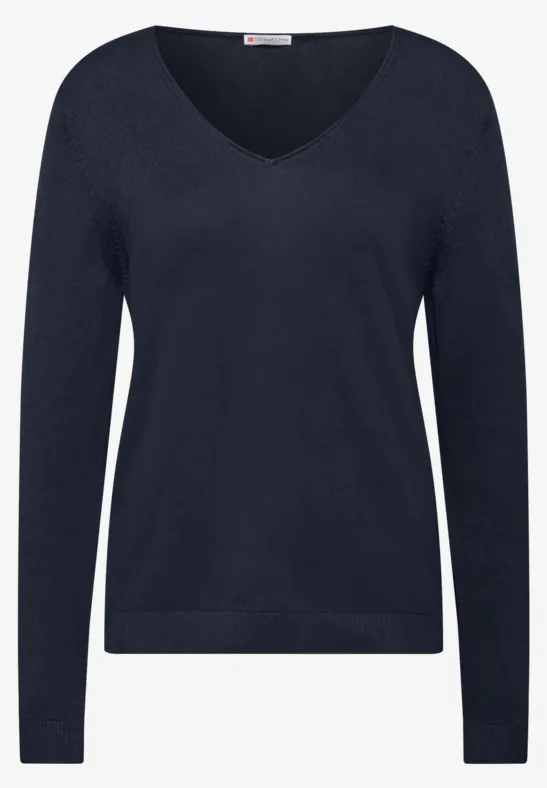 V-Neck Pullover deep blue
