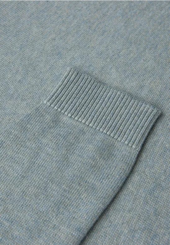 V-Neck Pullover nile blue mel.