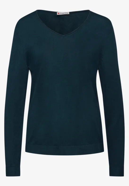 V-Neck Pullover tide blue