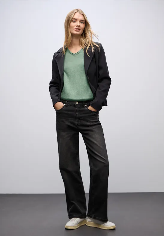 V-Neck Pullover serene green mel.