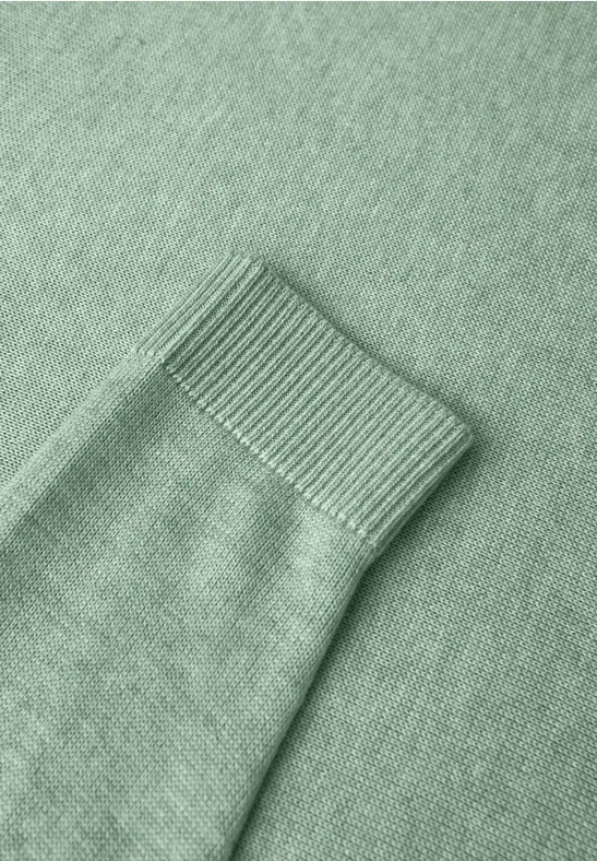 V-Neck Pullover serene green mel.