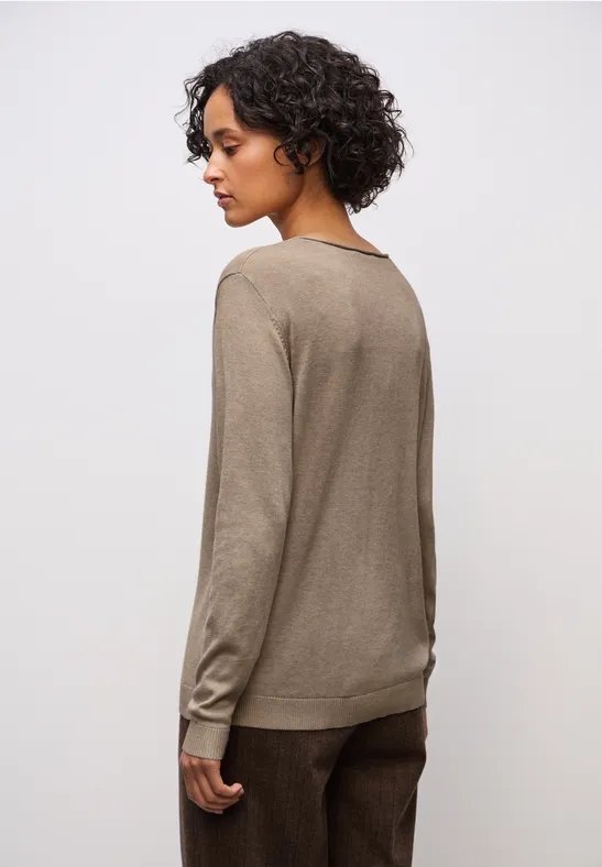 V-Neck Pullover sanded beige mel.