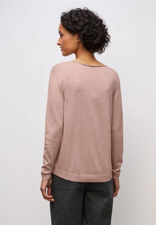 V-Neck Pullover faded rose mel.