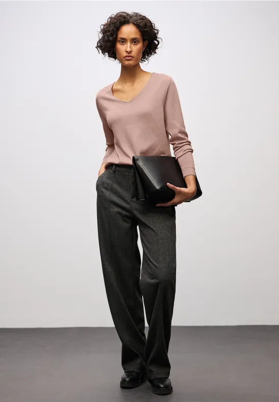 V-Neck Pullover faded rose mel.