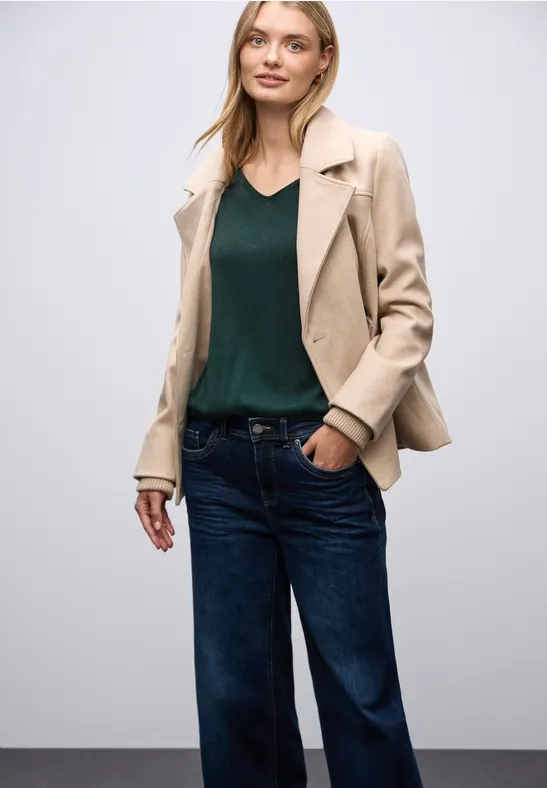 V-Neck Pullover deep teal green