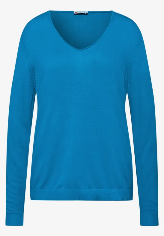 V-Neck Pullover polaris blue