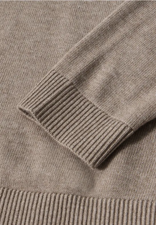 V-Neck Pullover mocha dream mel.