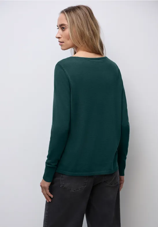 Basic Pullover deep teal green