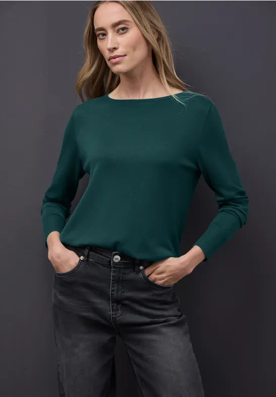 Basic Pullover deep teal green