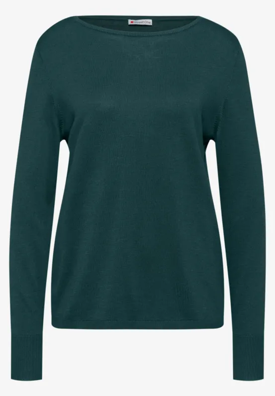 Basic Pullover deep teal green