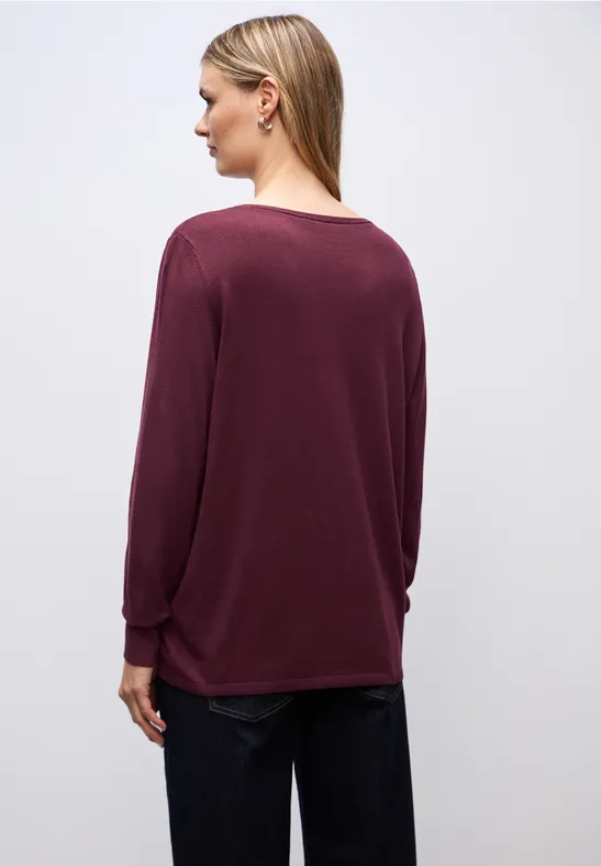 Basic Pullover wildberry red