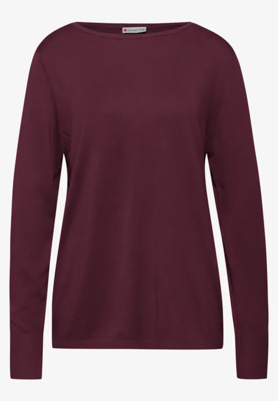 Basic Pullover wildberry red