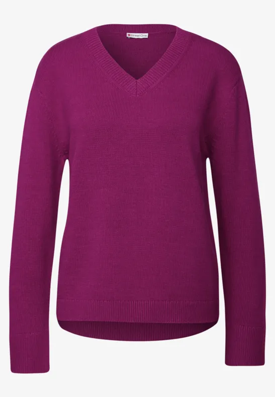 Pull à col en V berry paradise