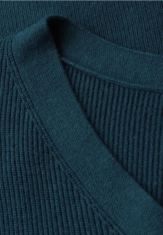 Basic V-Neck Pullover tide blue