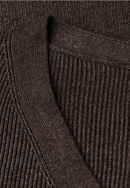Basic V-Neck Pullover deep roast brown mel.