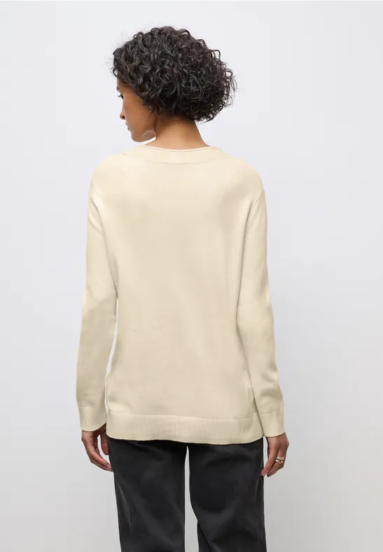 Pullover mit Rollkante soft beige