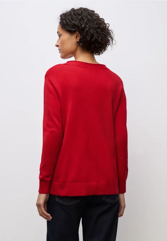 Pullover mit Rollkante racing red