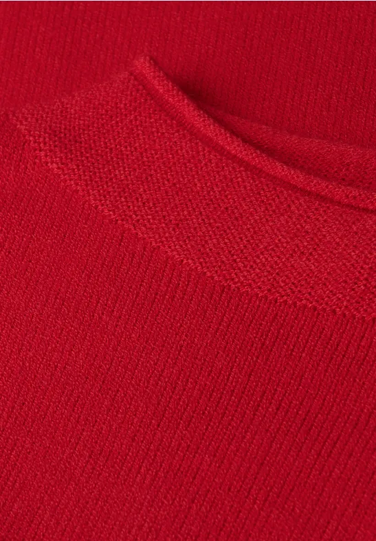 Pullover mit Rollkante racing red