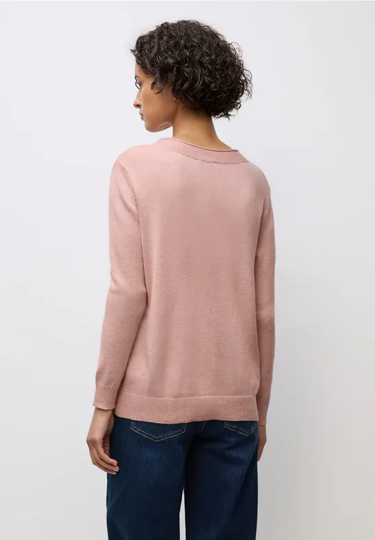 Pullover mit Rollkante faded rose mel.