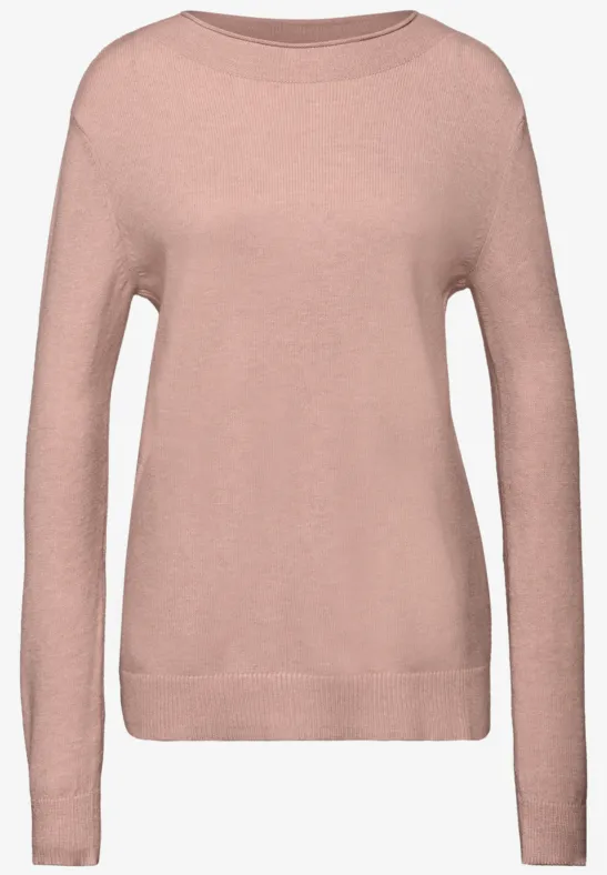 Pullover mit Rollkante faded rose mel.