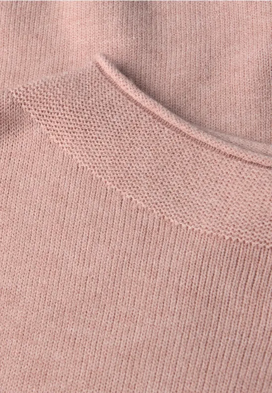 Pullover mit Rollkante faded rose mel.