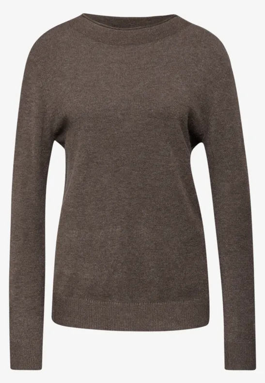 Pullover mit Rollkante dark nomad brown mel.