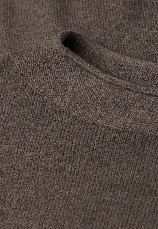 Pullover mit Rollkante dark nomad brown mel.