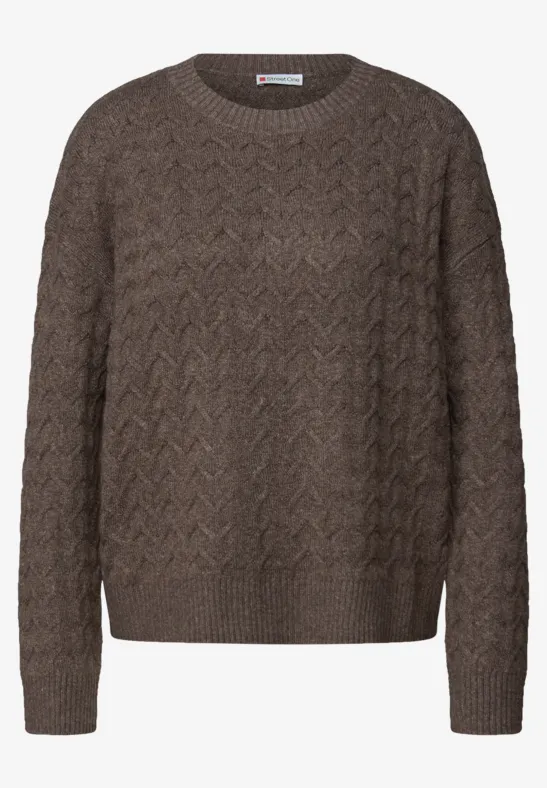 Pull structuré douillet dark nomad brown mel.