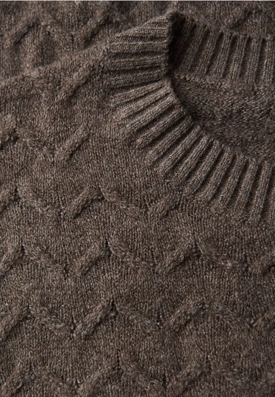 Pull structuré douillet dark nomad brown mel.