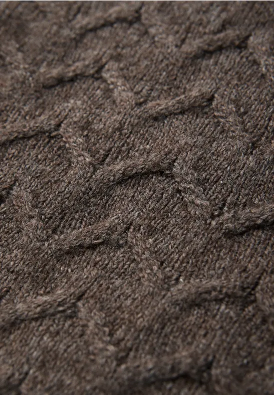 Pull structuré douillet dark nomad brown mel.