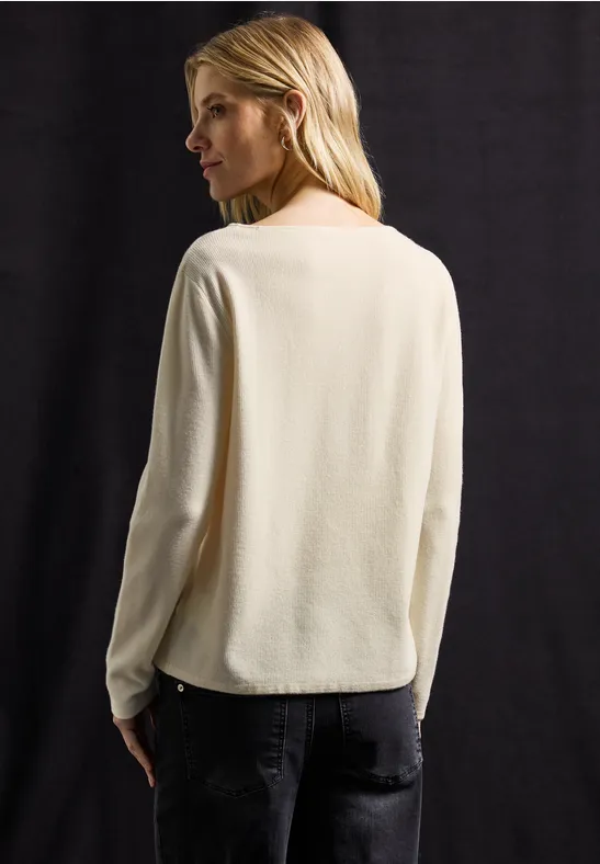 Trui met structuur soft beige