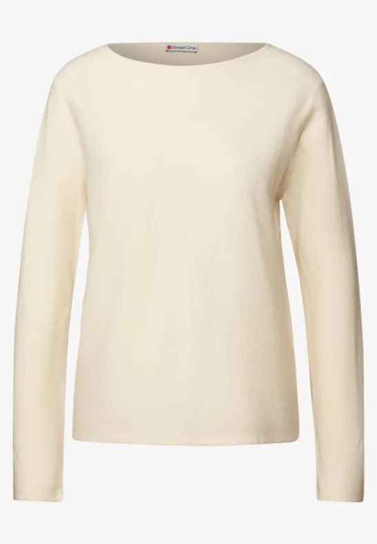 Trui met structuur soft beige