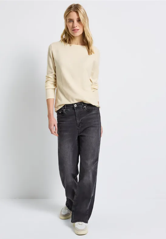 Trui met structuur soft beige