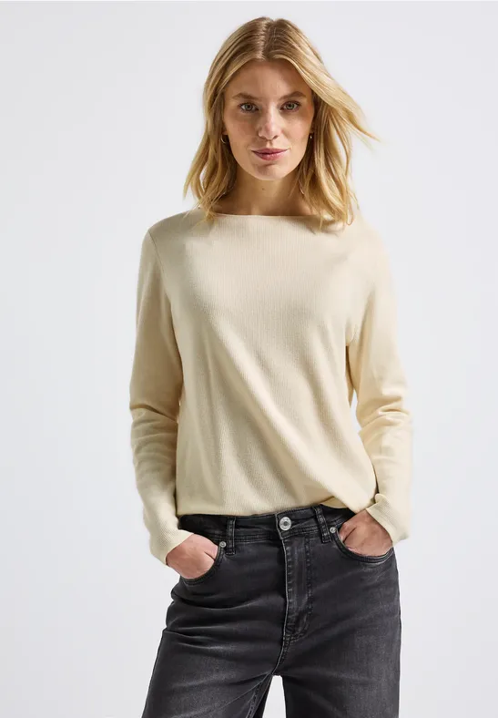 Trui met structuur soft beige