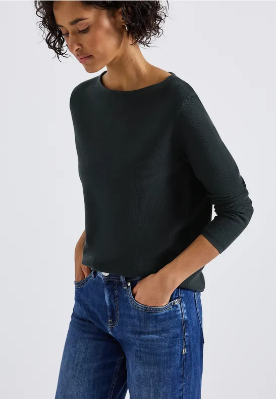 Pull structuré juniper green