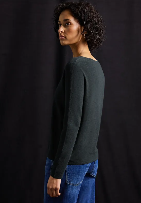 Pull structuré juniper green