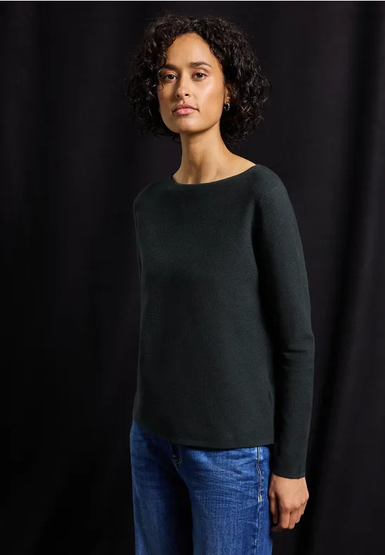 Pull structuré juniper green