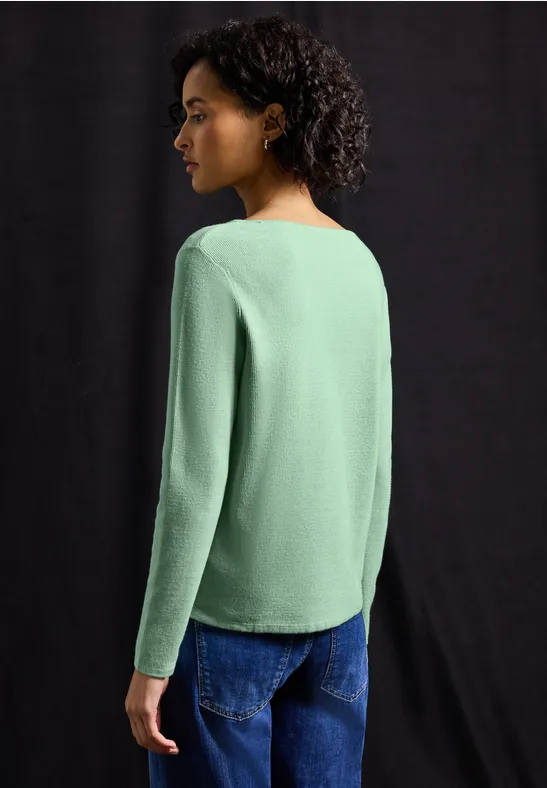 Strukturpullover serene green mel.
