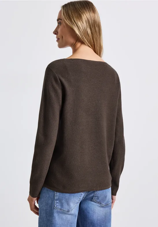 Pull structuré dark nomad brown mel.