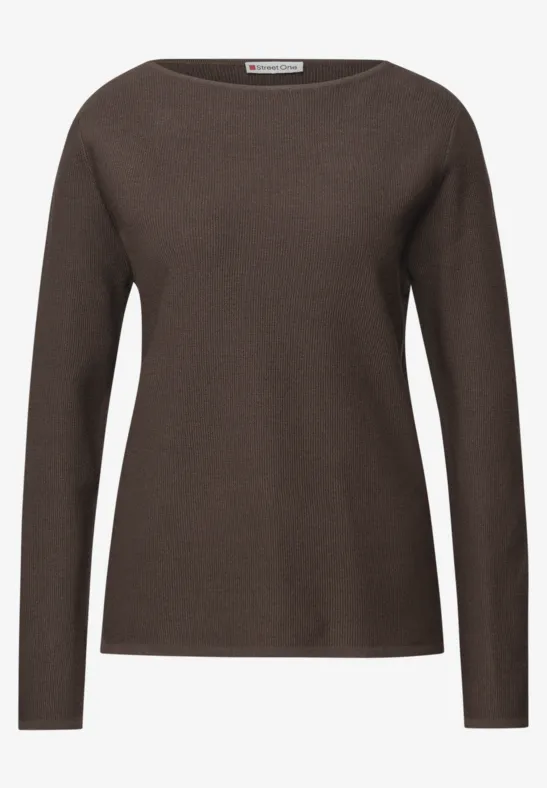 Pull structuré dark nomad brown mel.
