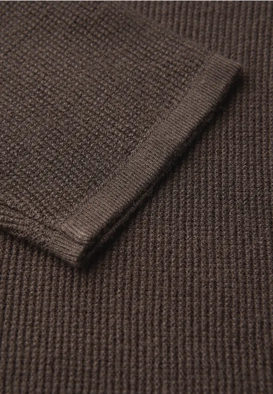Pull structuré dark nomad brown mel.