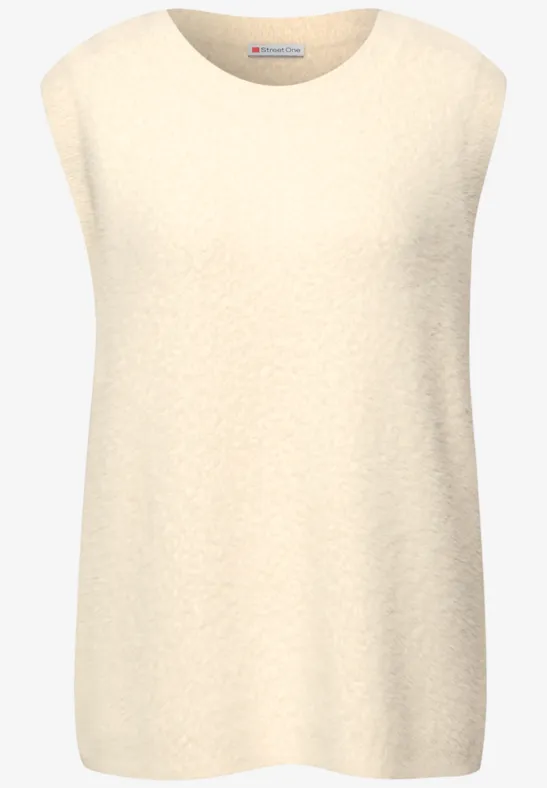 Ärmelloser Pullover soft beige