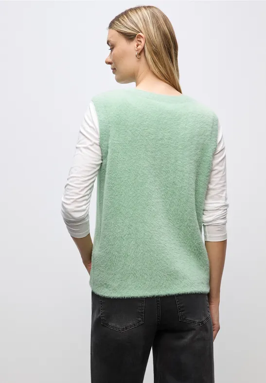 Ärmelloser Pullover serene green