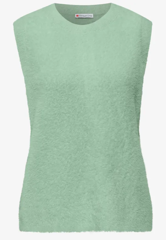 Ärmelloser Pullover serene green