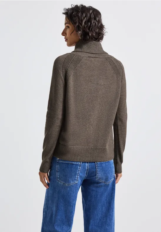 Pullover mit Stehkragen nomad brown mel.