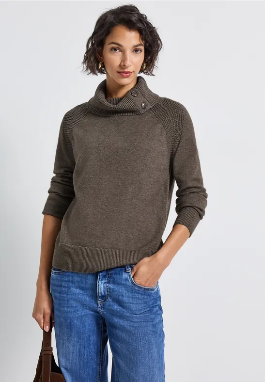 Pullover mit Stehkragen nomad brown mel.